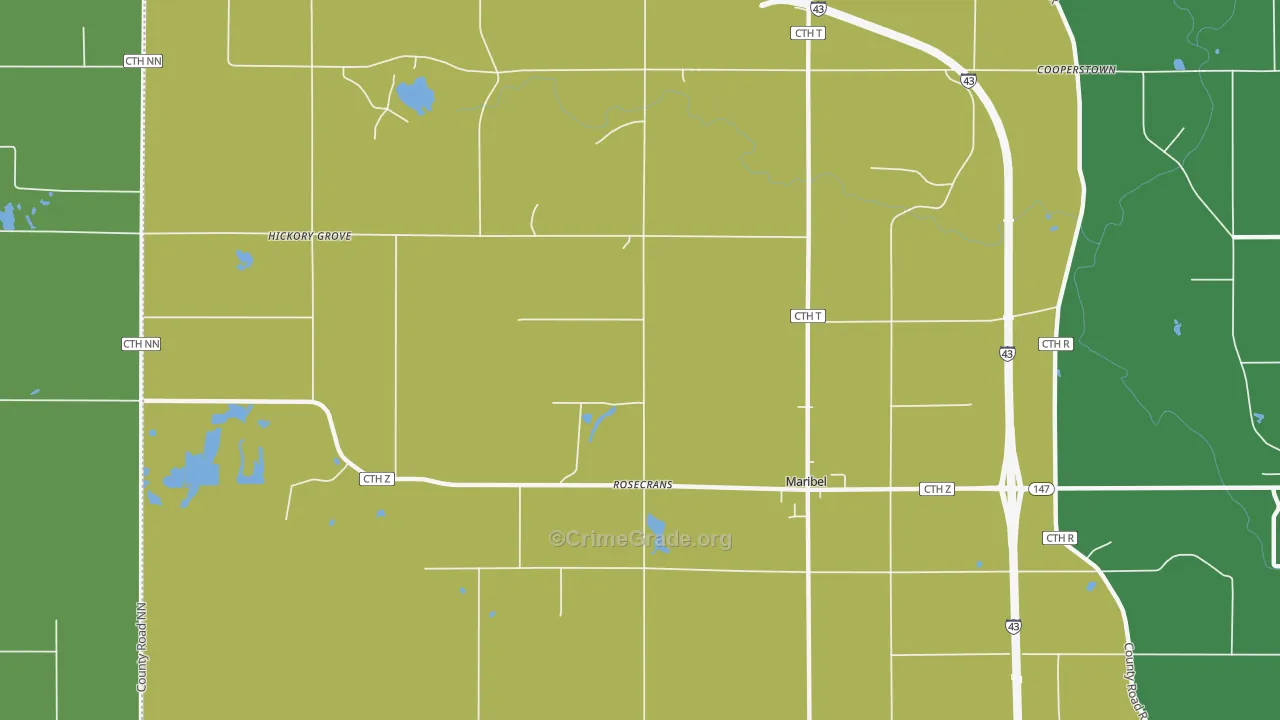 Rosecrans, WI Map of Burglary Rates