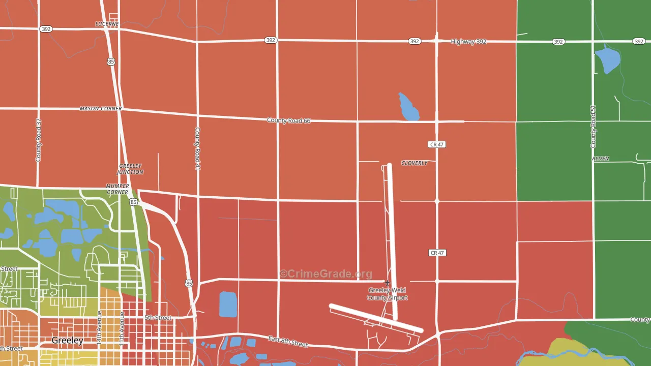 Rosedale, CO Map of Burglary Rates