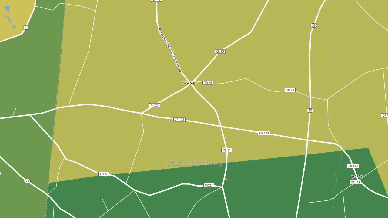 Rosedale, OH Map of Burglary Rates