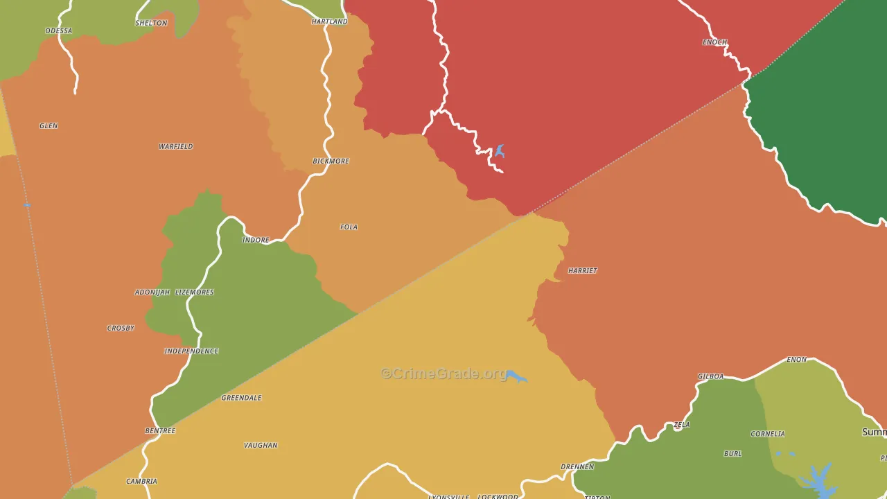 Rosedale, WV Map of Burglary Rates