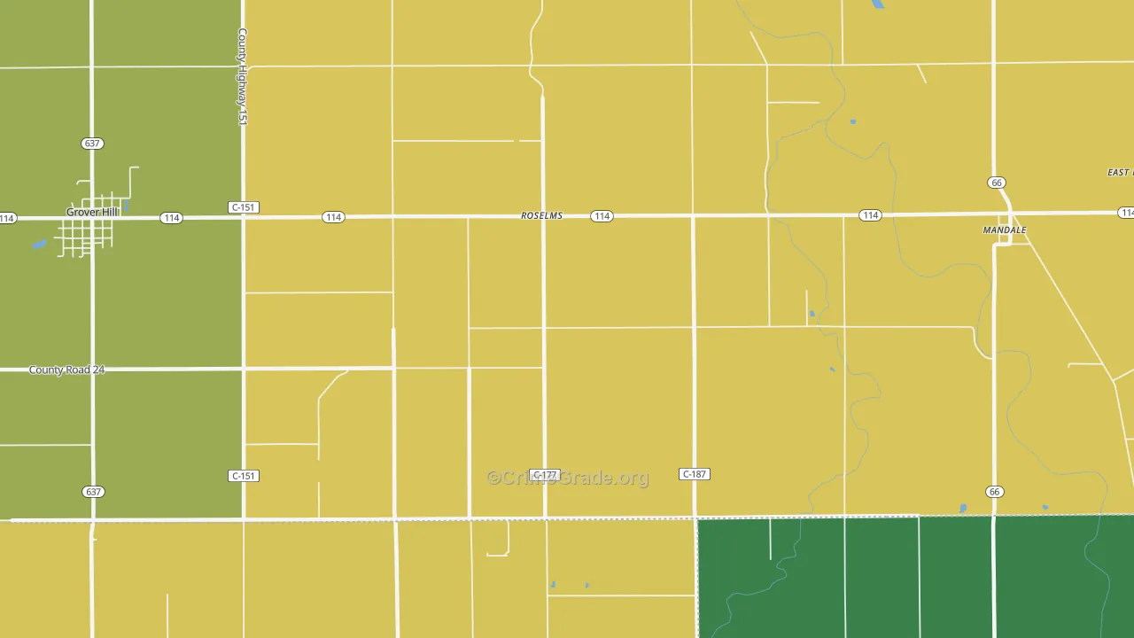 Roselms, OH Map of Burglary Rates