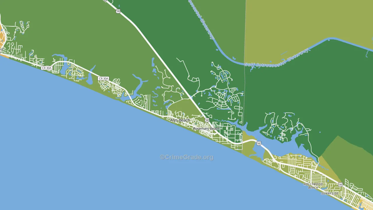 Rosemary Bch, FL Map of Burglary Rates