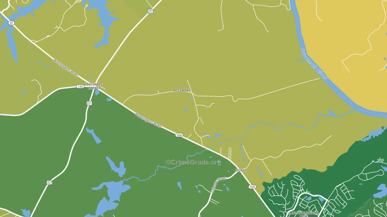 Rosemont, GA Map of Burglary Rates