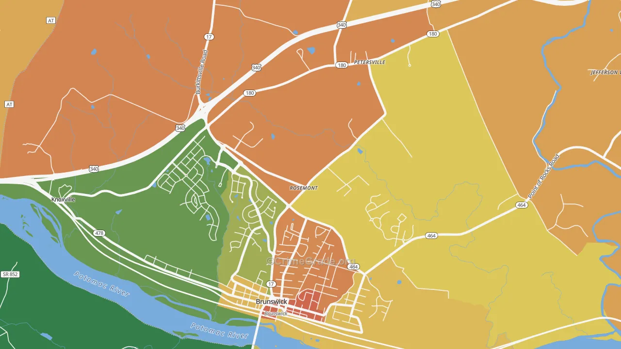 Rosemont, MD Map of Burglary Rates