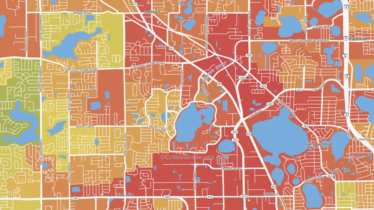 Rosemont, Orlando, FL Map of Burglary Rates