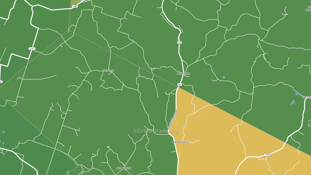 Roseville, KY Map of Burglary Rates