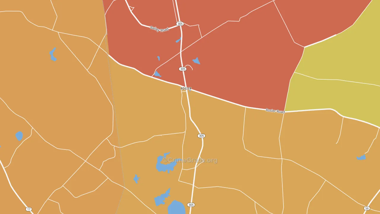 Rosier, GA Map of Burglary Rates
