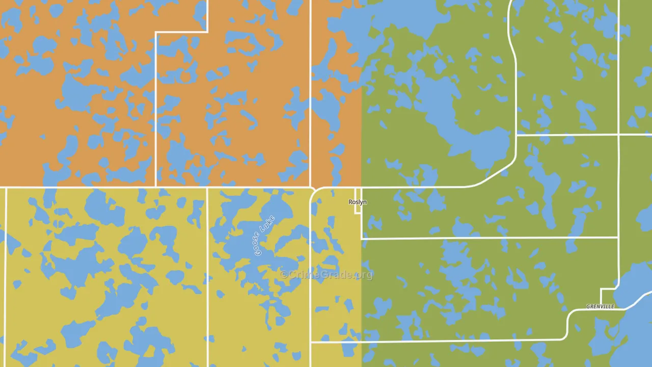Roslyn, SD Map of Burglary Rates