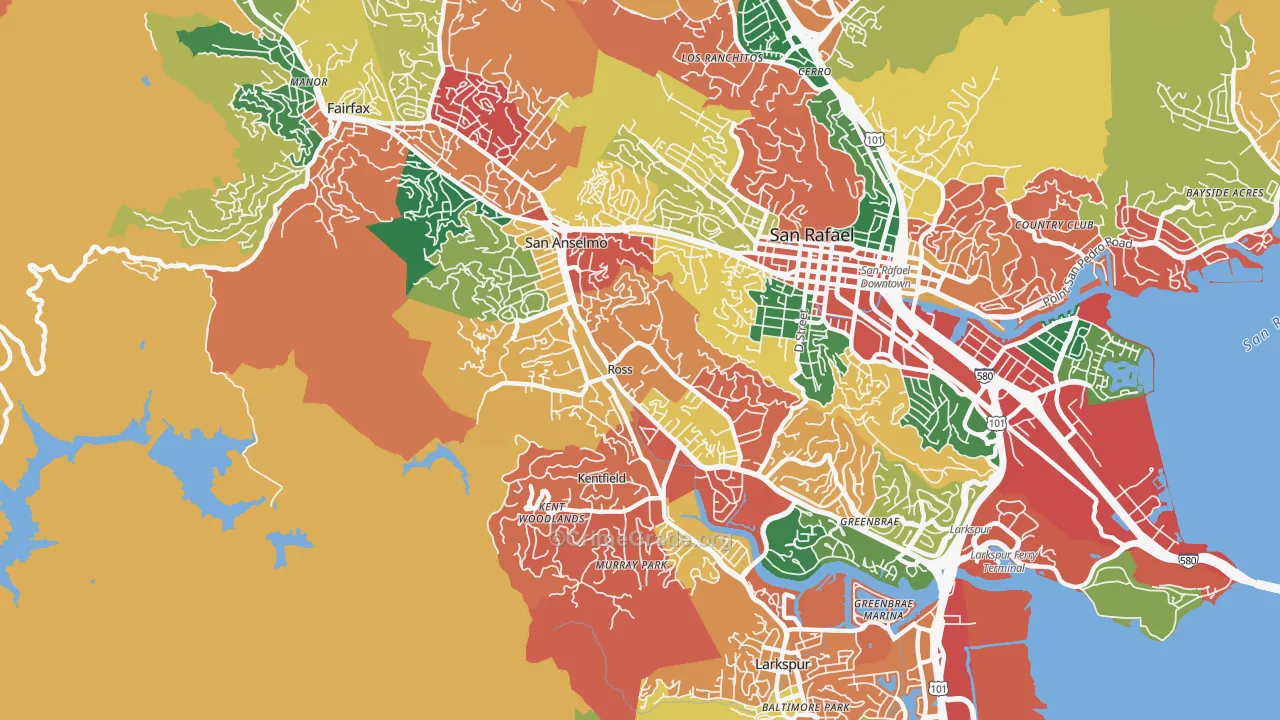 Ross, CA Map of Burglary Rates
