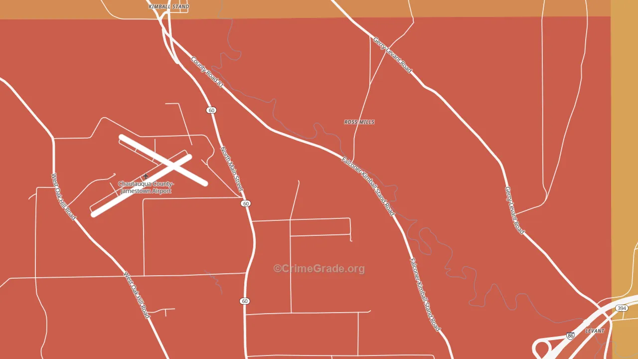 Ross Mill, NY Map of Burglary Rates