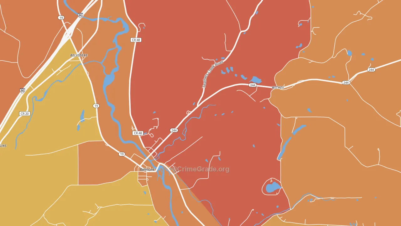 Rossburg, NY Map of Burglary Rates