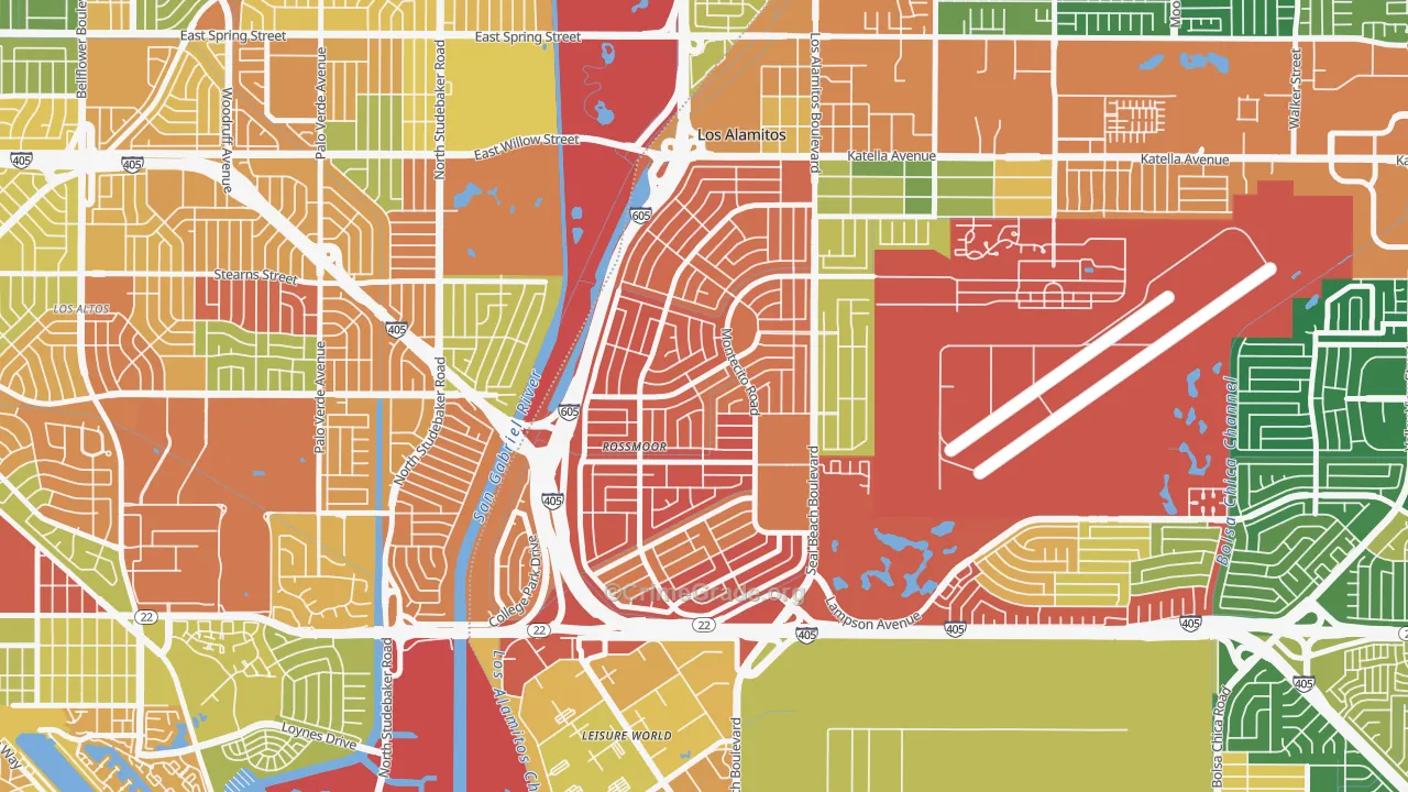 Rossmoor, CA Map of Burglary Rates