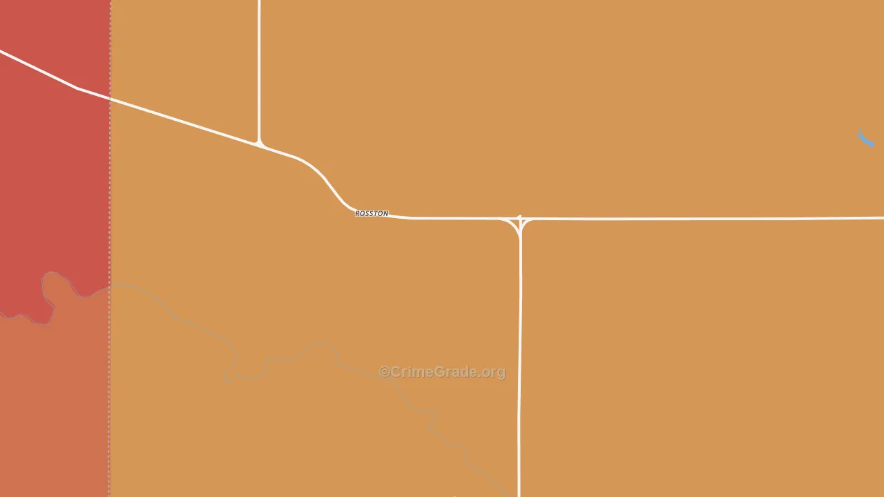 Rosston, OK Map of Burglary Rates