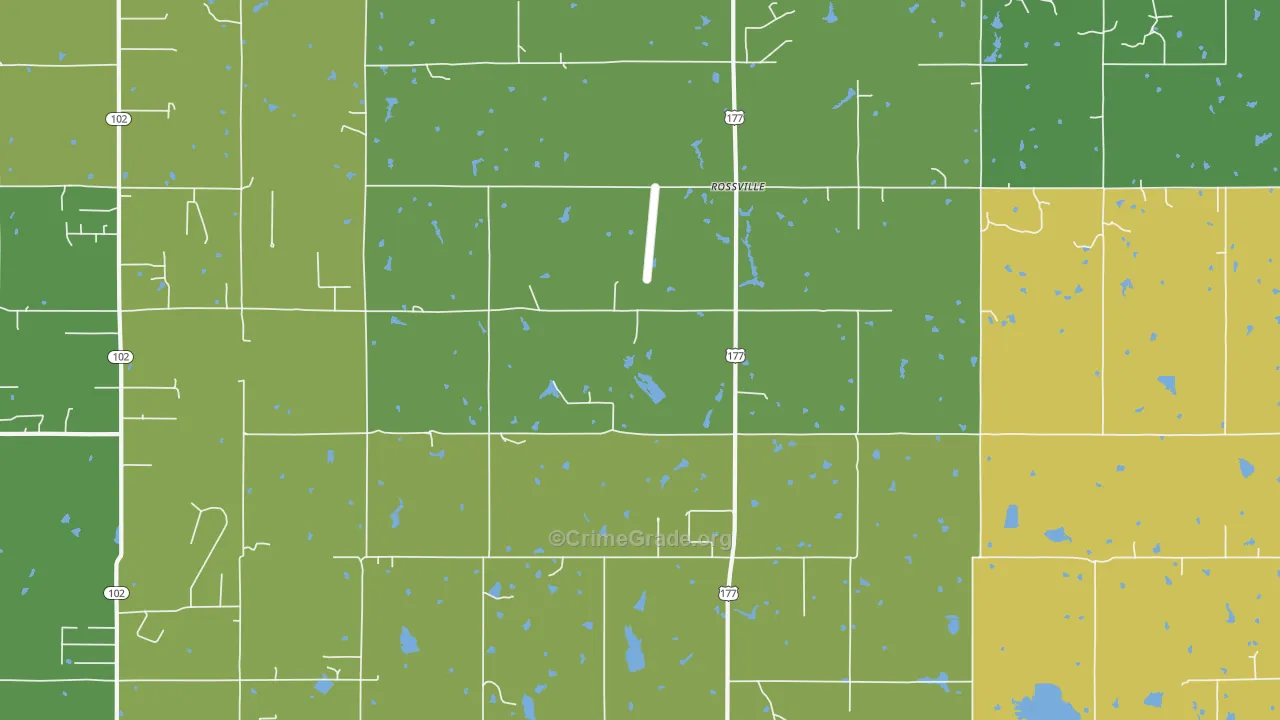 Rossville, OK Map of Burglary Rates