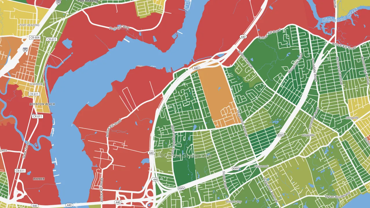 Rossville, Staten Island, NY Map of Burglary Rates