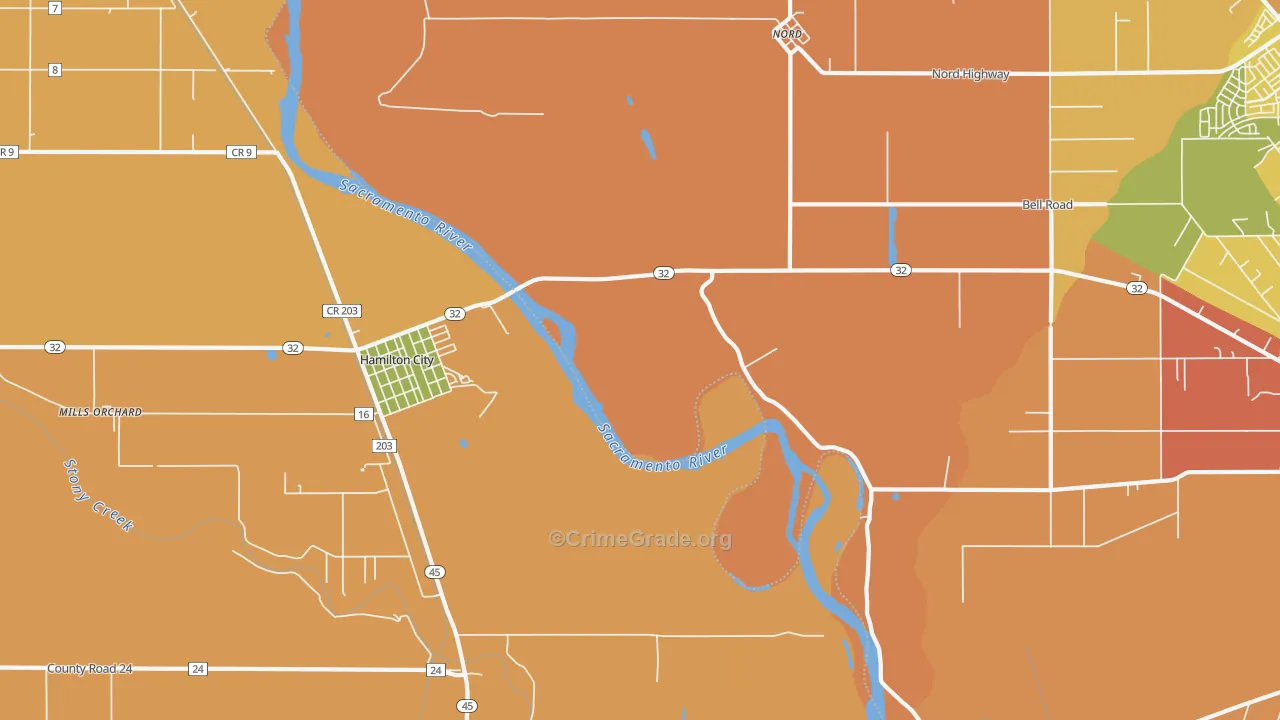 Rotavele, CA Map of Burglary Rates