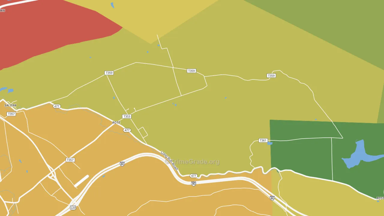 Rote, PA Map of Burglary Rates