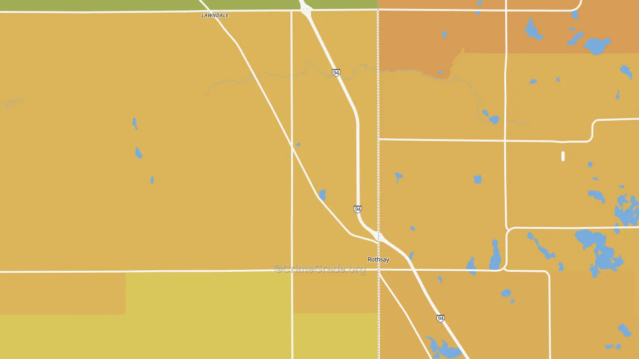 Rothsay, MN Map of Burglary Rates