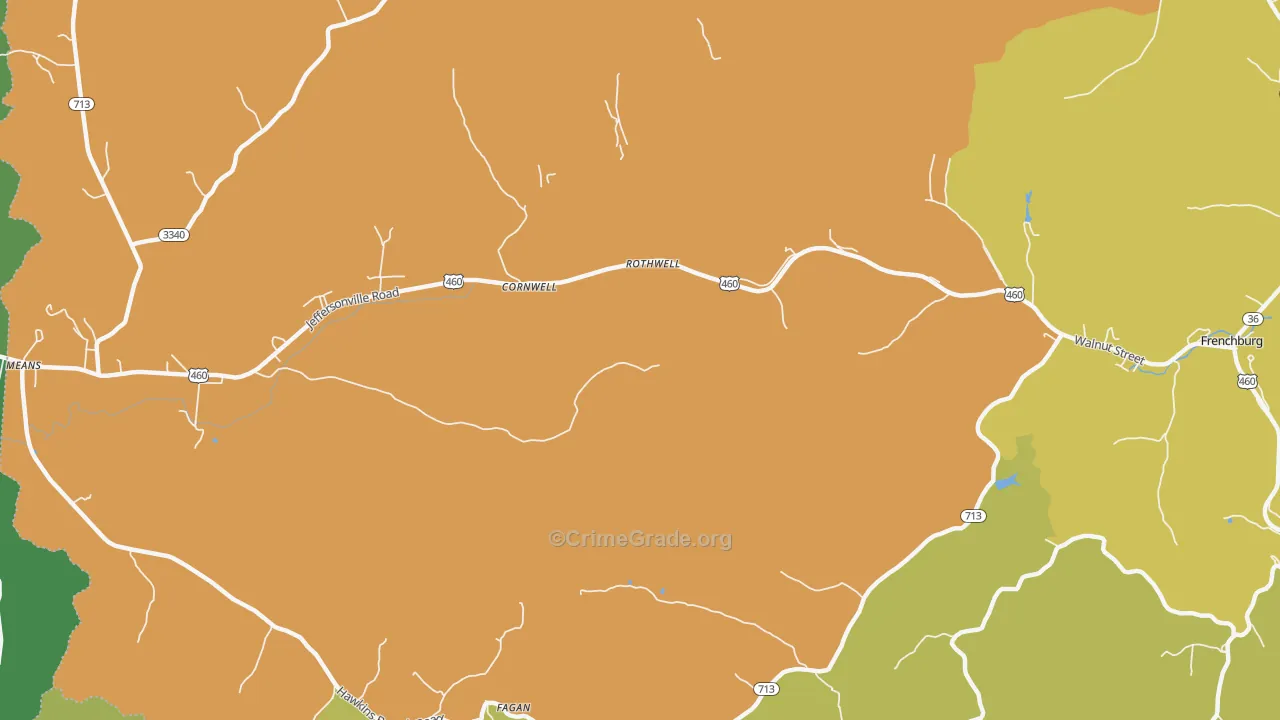 Rothwell, KY Map of Burglary Rates