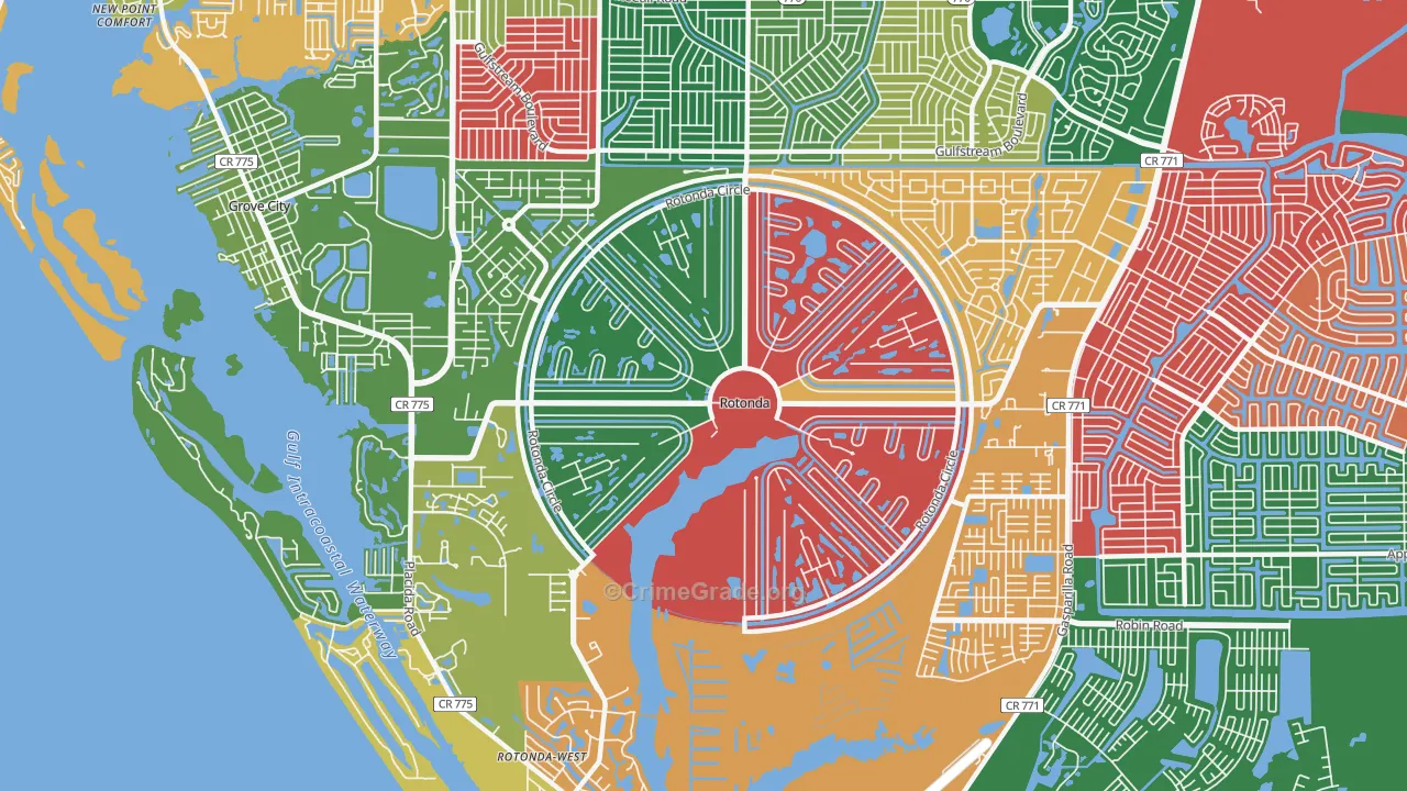 Rotonda, FL Map of Burglary Rates