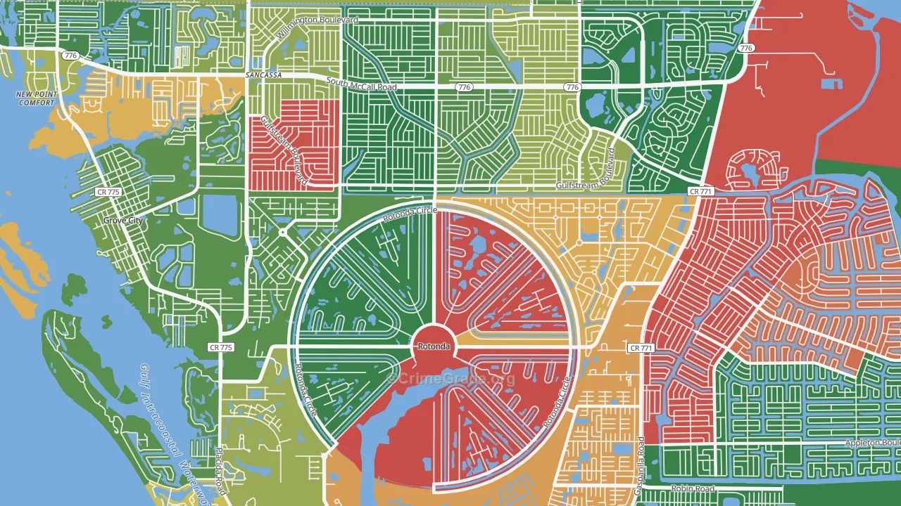 Rotonda West, FL Map of Burglary Rates