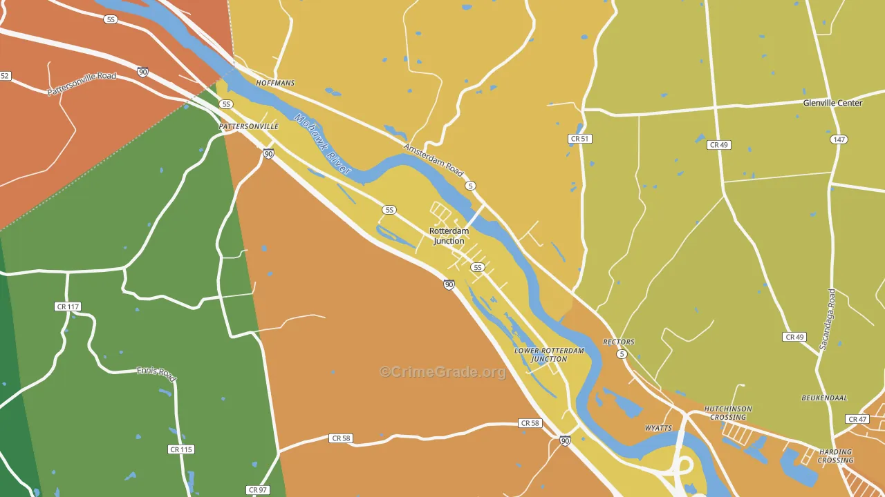 Rotterdam Junction, NY Map of Burglary Rates