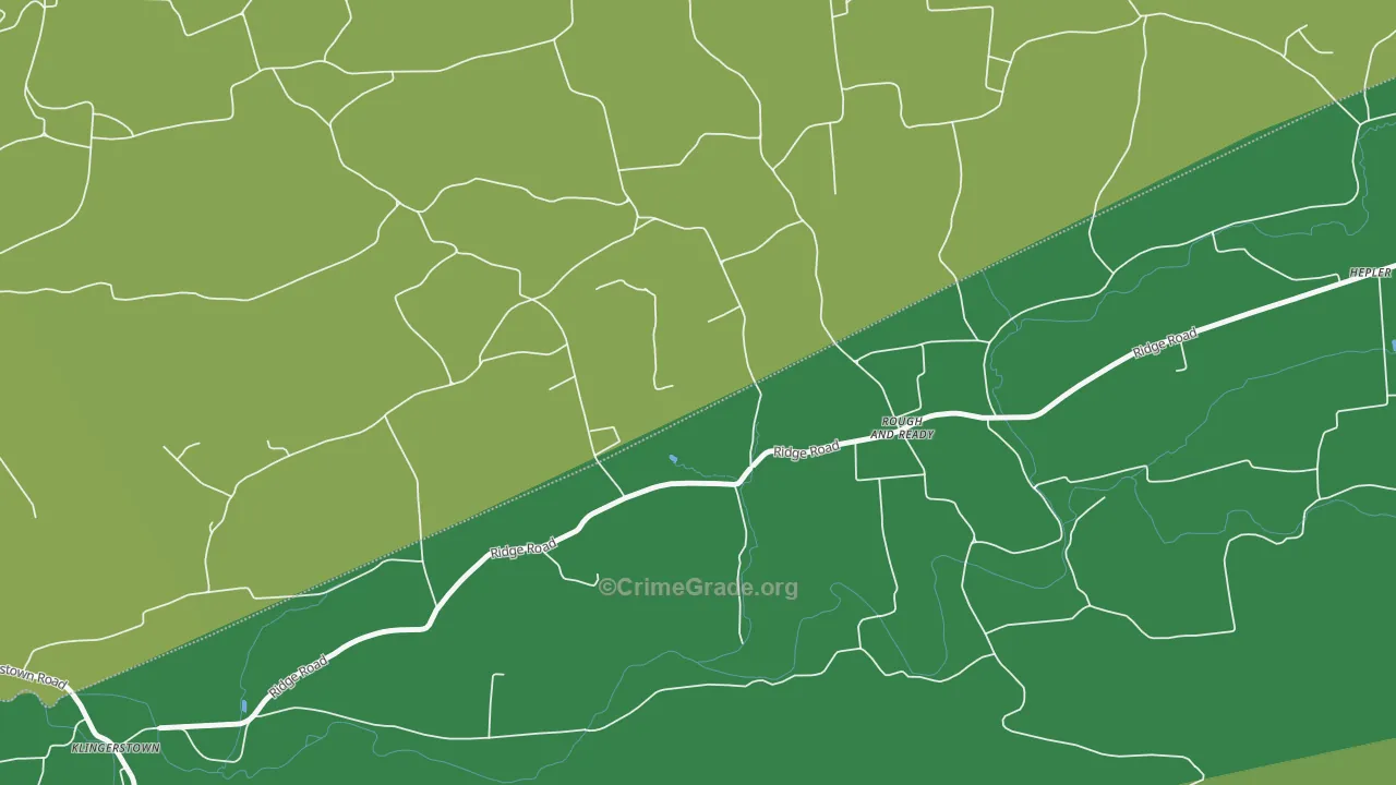 Rough And Ready, PA Map of Burglary Rates