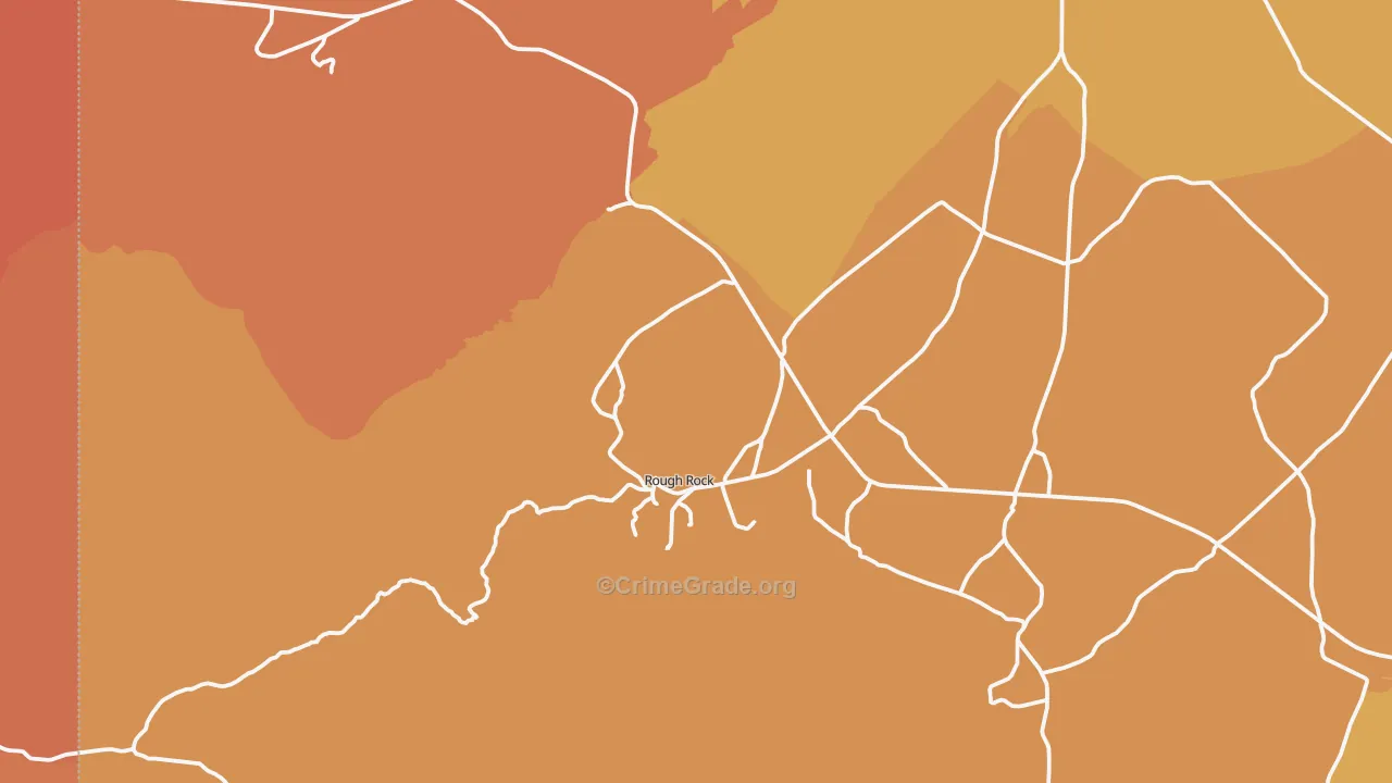 Rough Rock, AZ Map of Burglary Rates