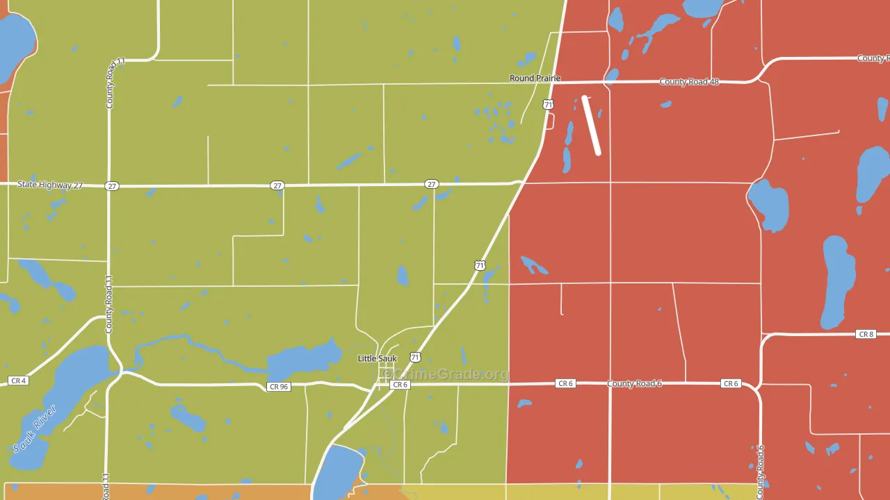 Round Prairie, MN Map of Burglary Rates