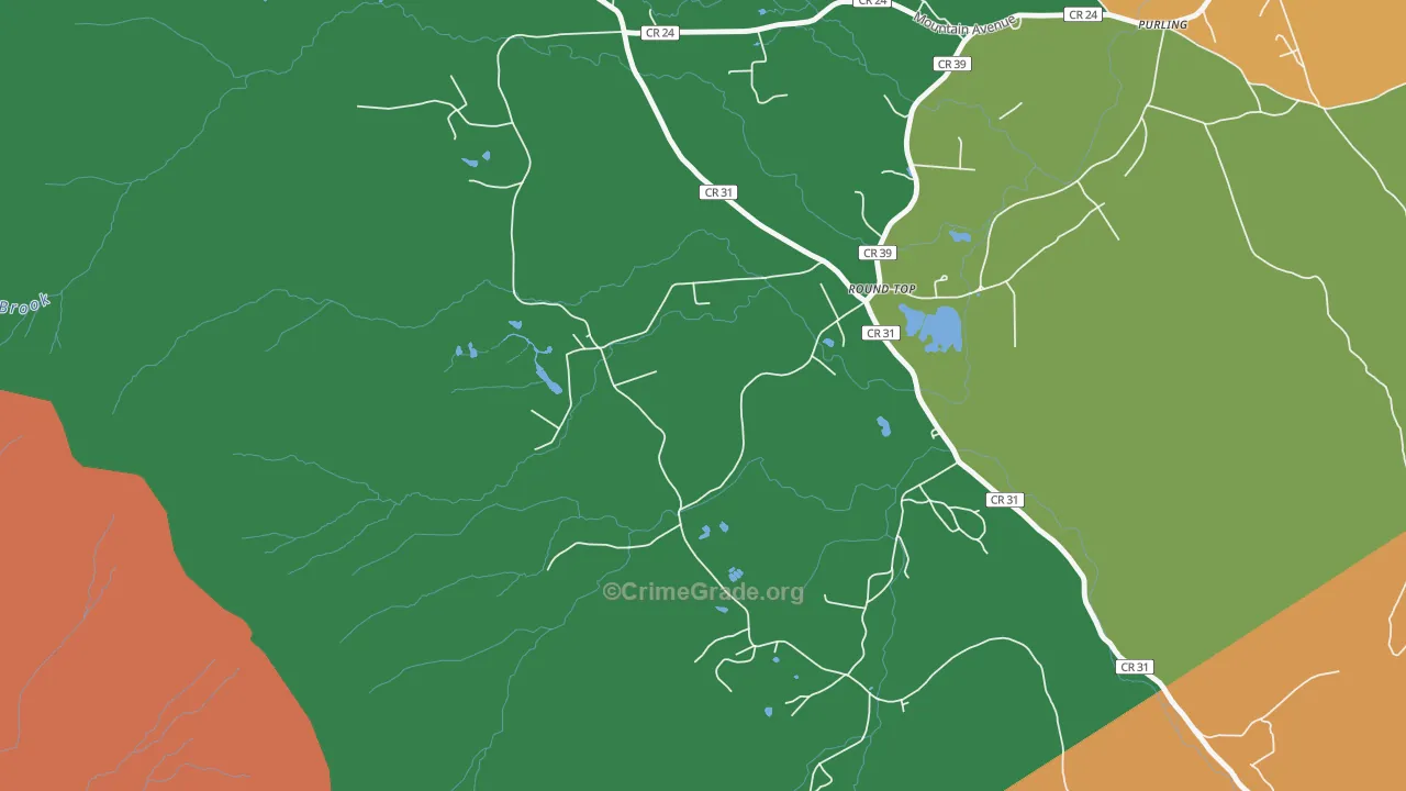 Round Top, NY Map of Burglary Rates