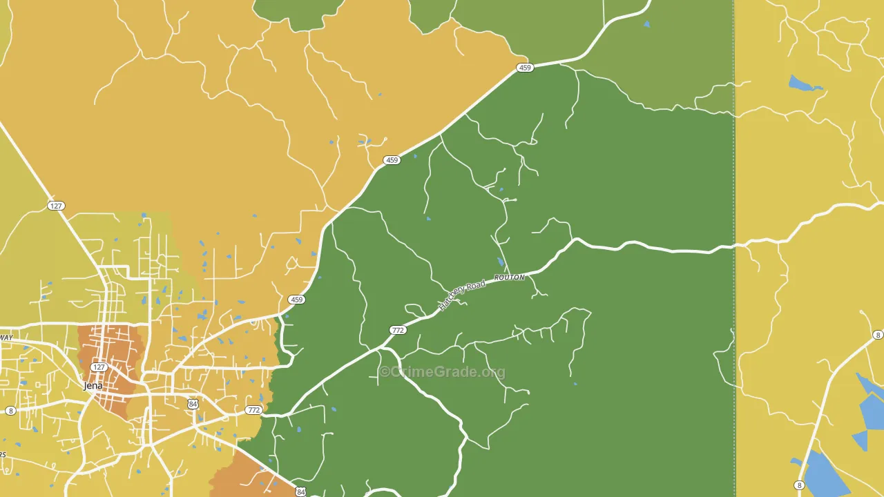 Routon, LA Map of Burglary Rates