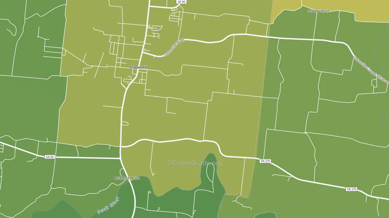 Rover, TN Map of Burglary Rates