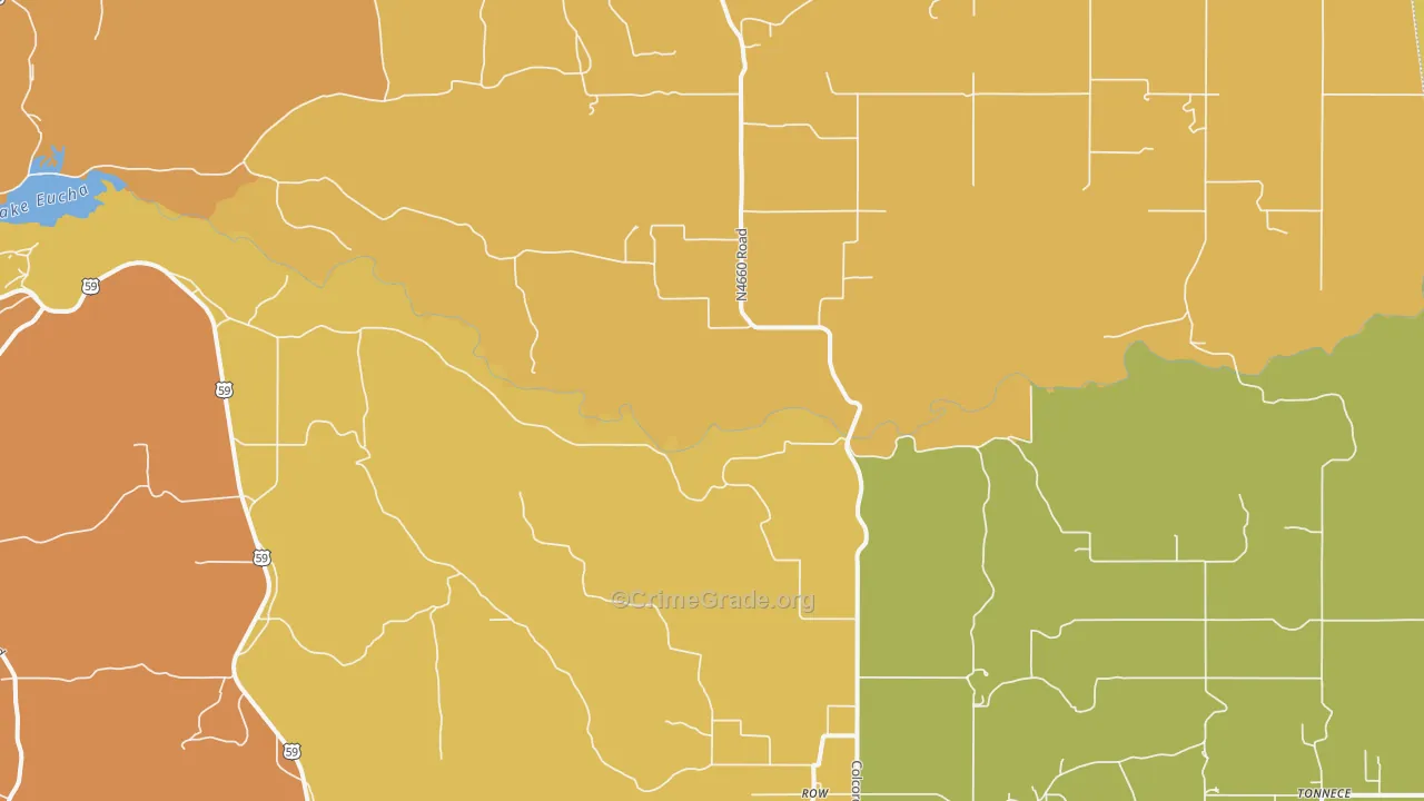 Row, OK Map of Burglary Rates