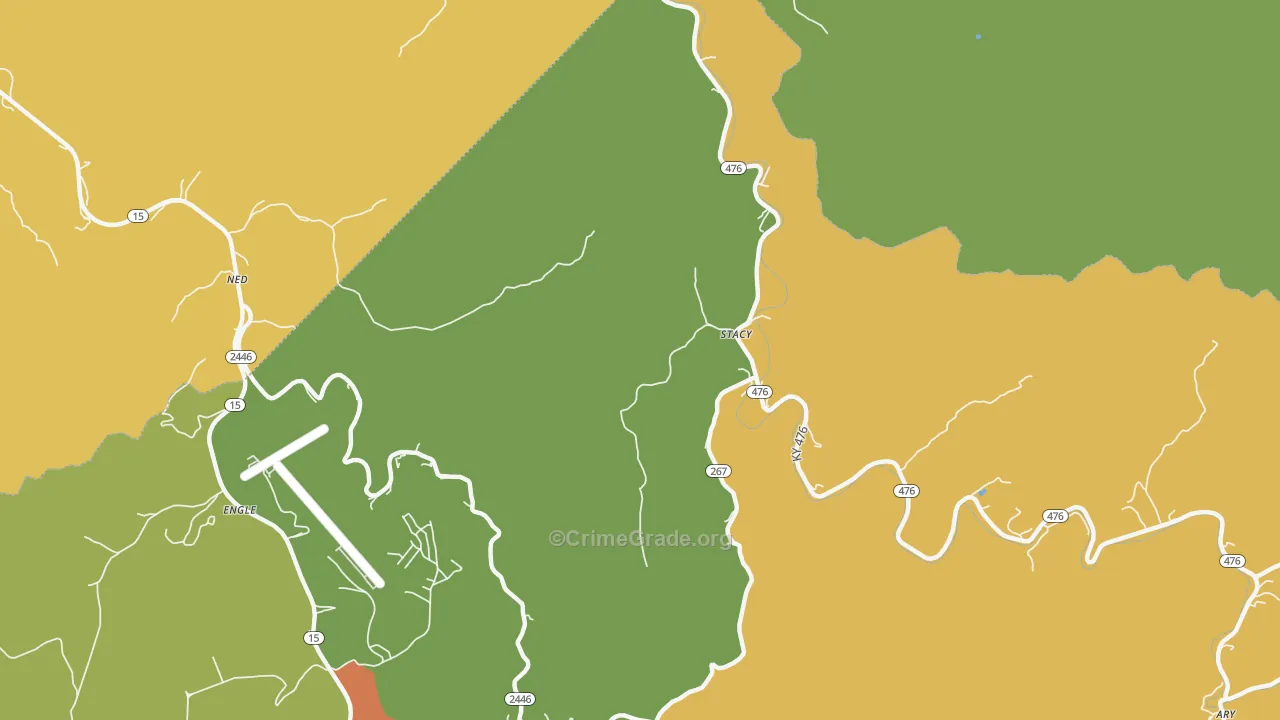 Rowdy, KY Map of Burglary Rates