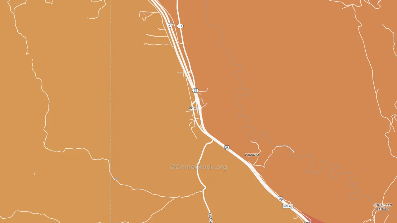 Rowe, NM Map of Burglary Rates