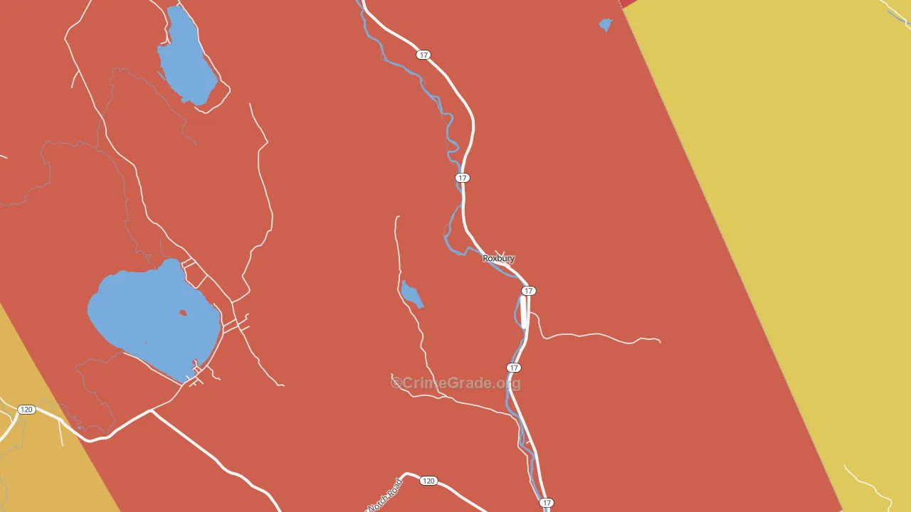 Roxbury, ME Map of Burglary Rates