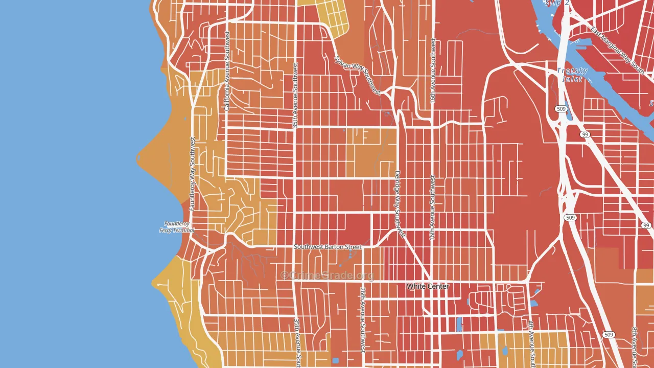 Roxhill, Seattle, WA Map of Burglary Rates