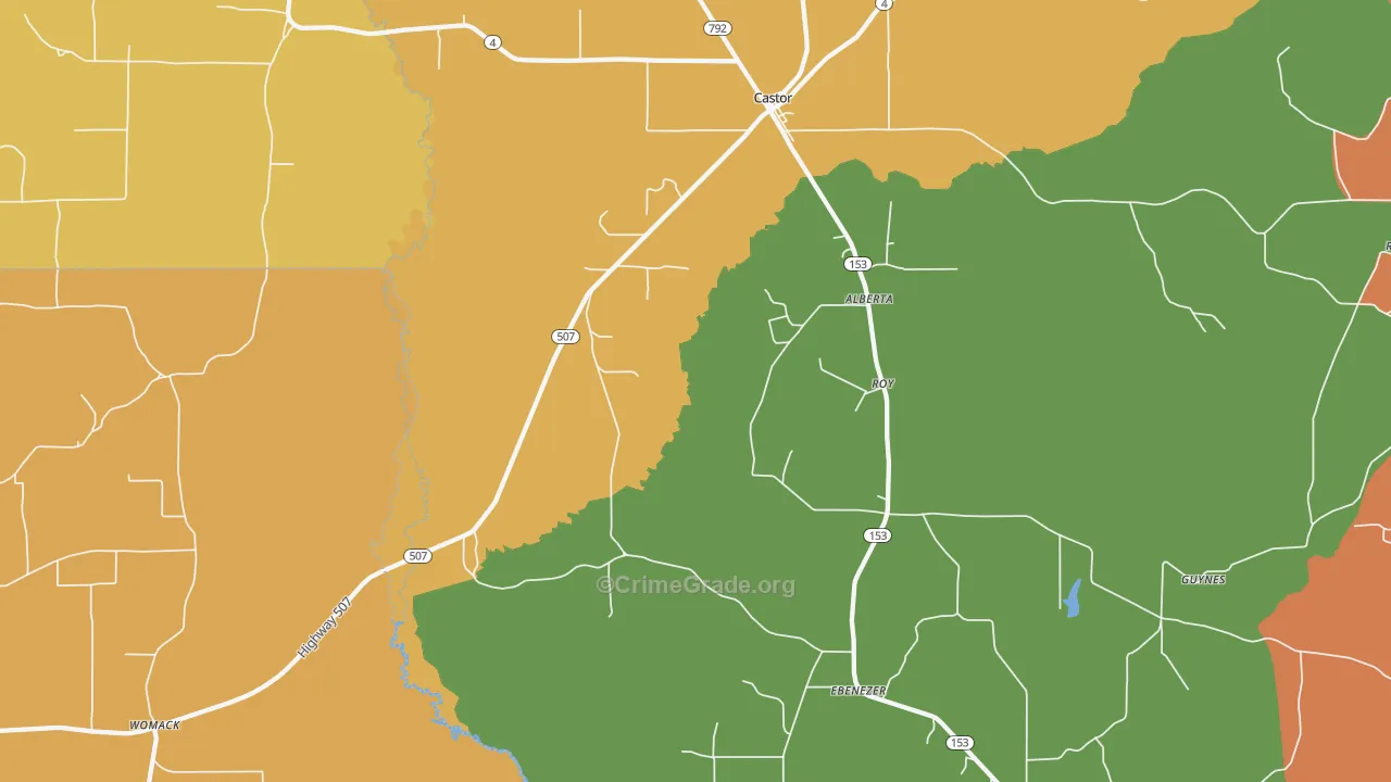 Roy, LA Map of Burglary Rates