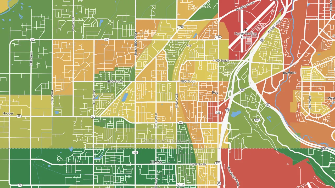 Roy, UT Map of Burglary Rates