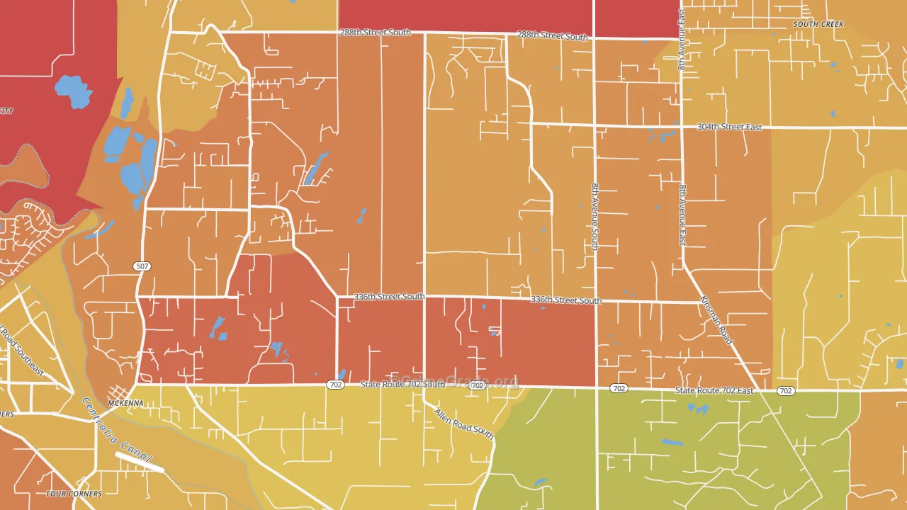 Roy, WA Map of Burglary Rates