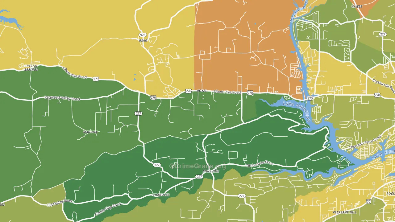 Royal, AR Map of Burglary Rates