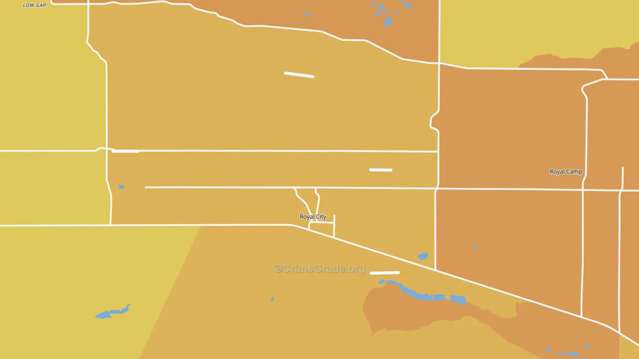 Royal City, WA Map of Burglary Rates