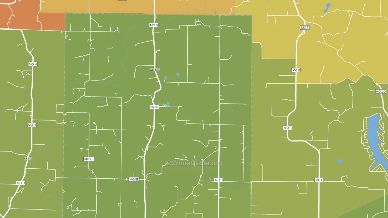 Royal, MO Map of Burglary Rates