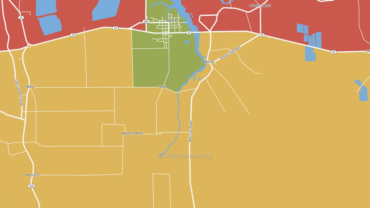Royal, NC Map of Burglary Rates