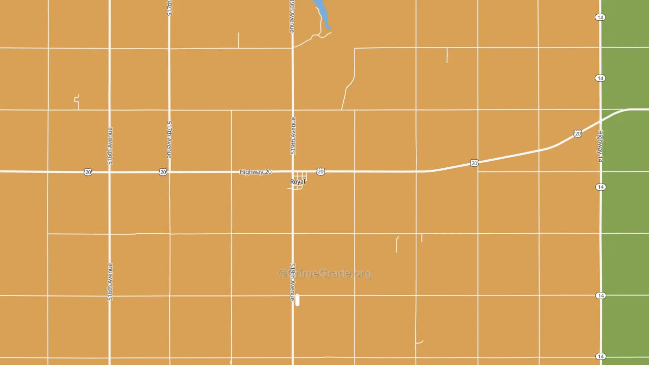 Royal, NE Map of Burglary Rates