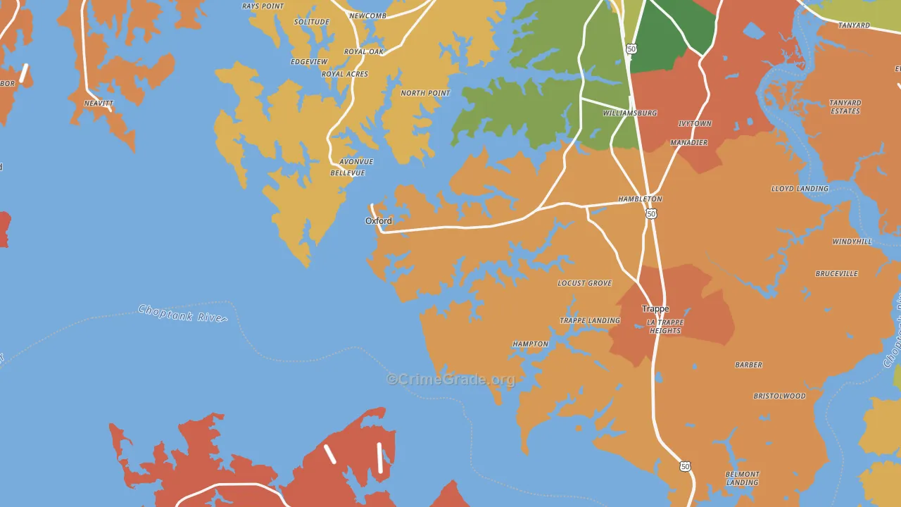 Royal Oak, MD Map of Burglary Rates