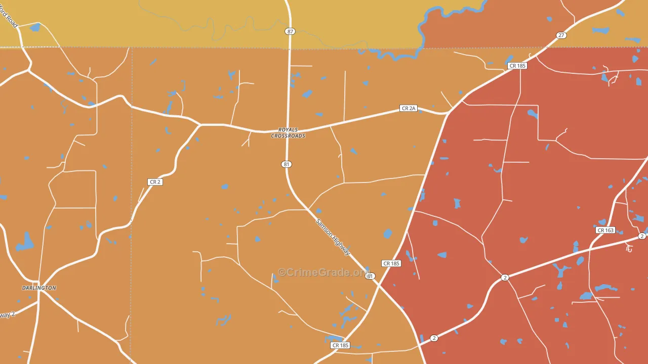 Royals Crossroads, FL Map of Burglary Rates