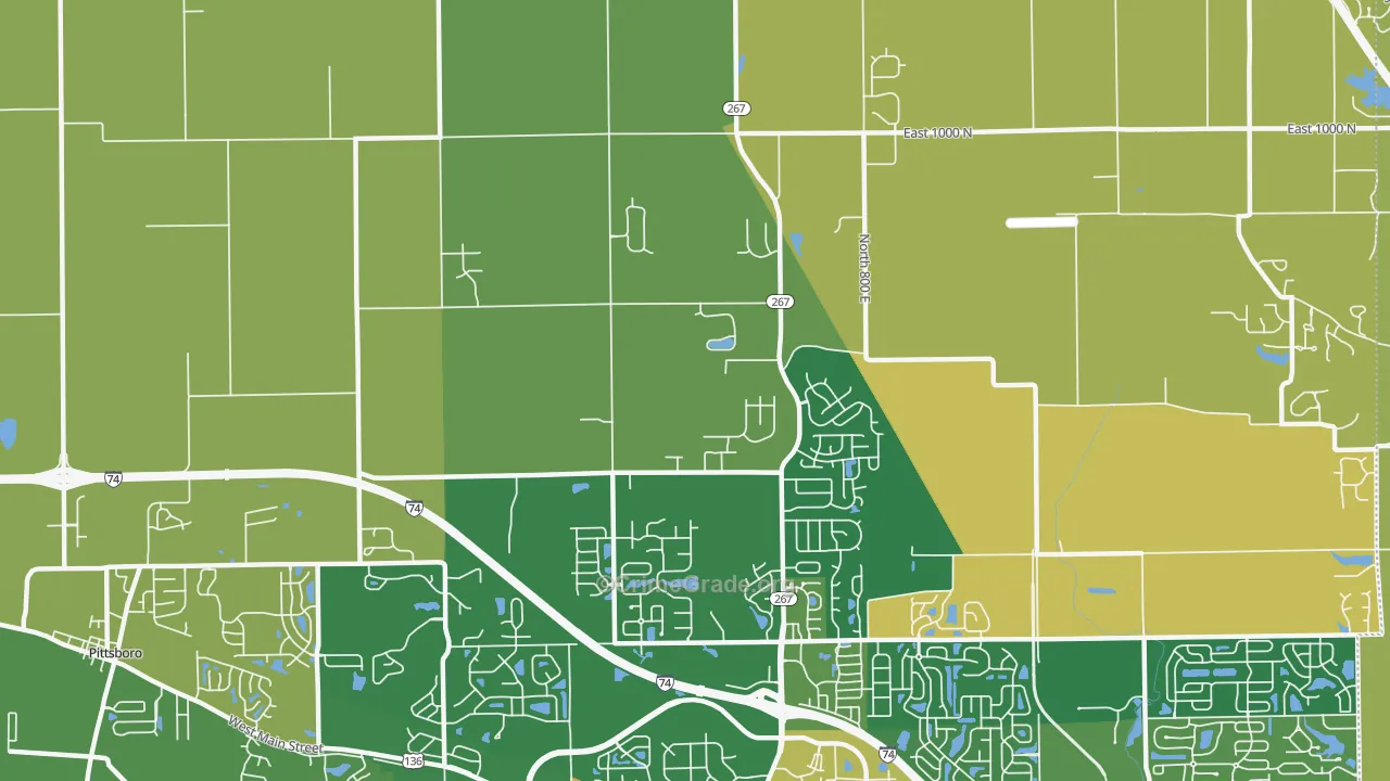 Royalton, IN Map of Burglary Rates