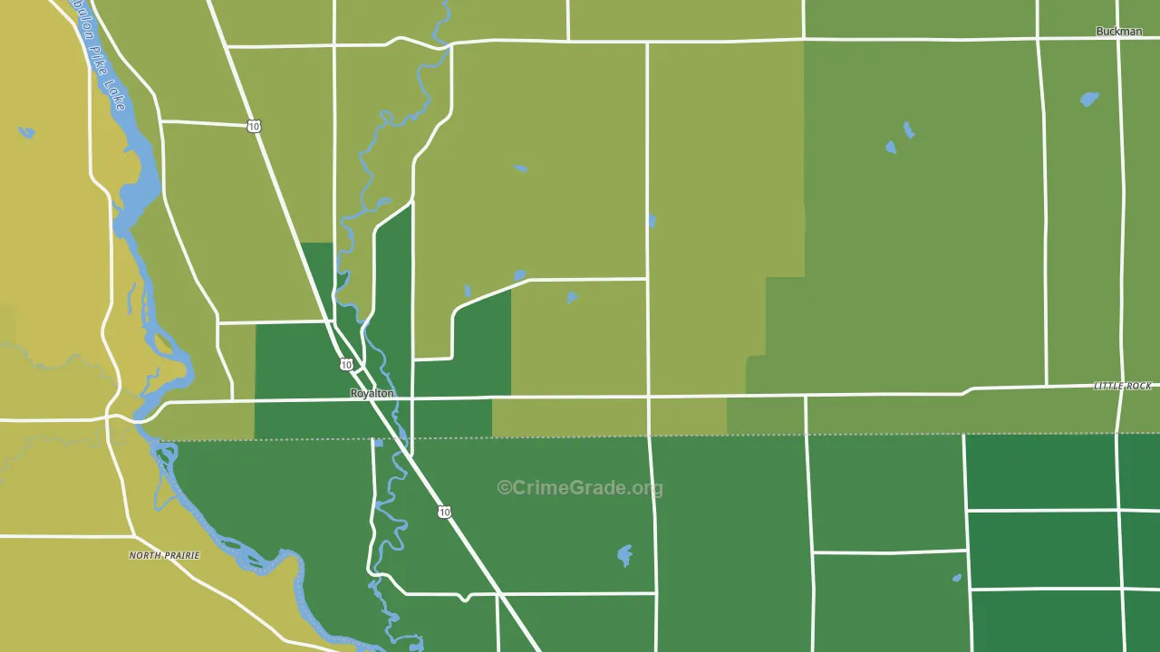 Royalton, MN Map of Burglary Rates