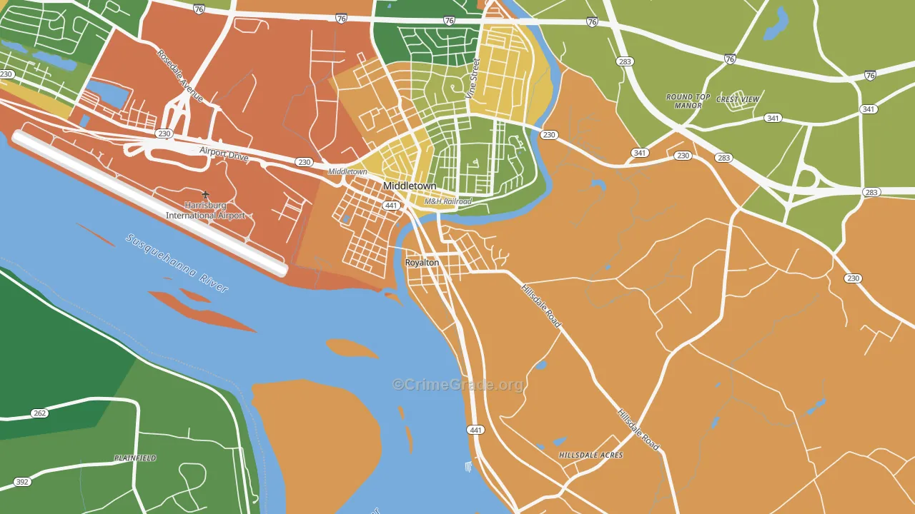 Royalton, PA Map of Burglary Rates
